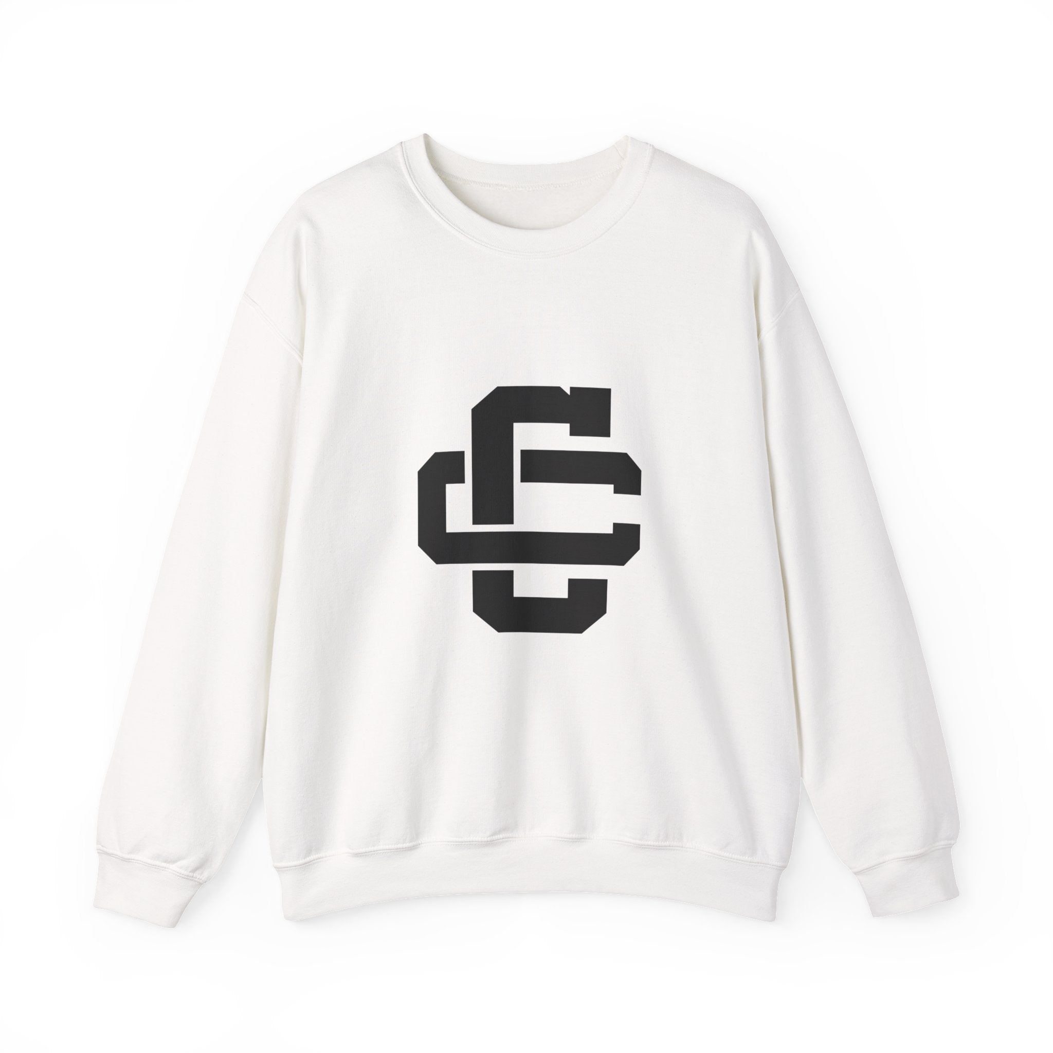 Culture Creators White crew neck sweatshirt with a black logo on a white background