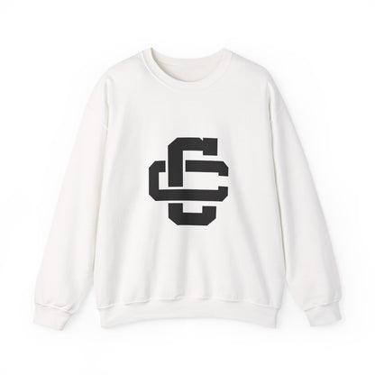 Culture Creators White crew neck sweatshirt with a black logo on a white background